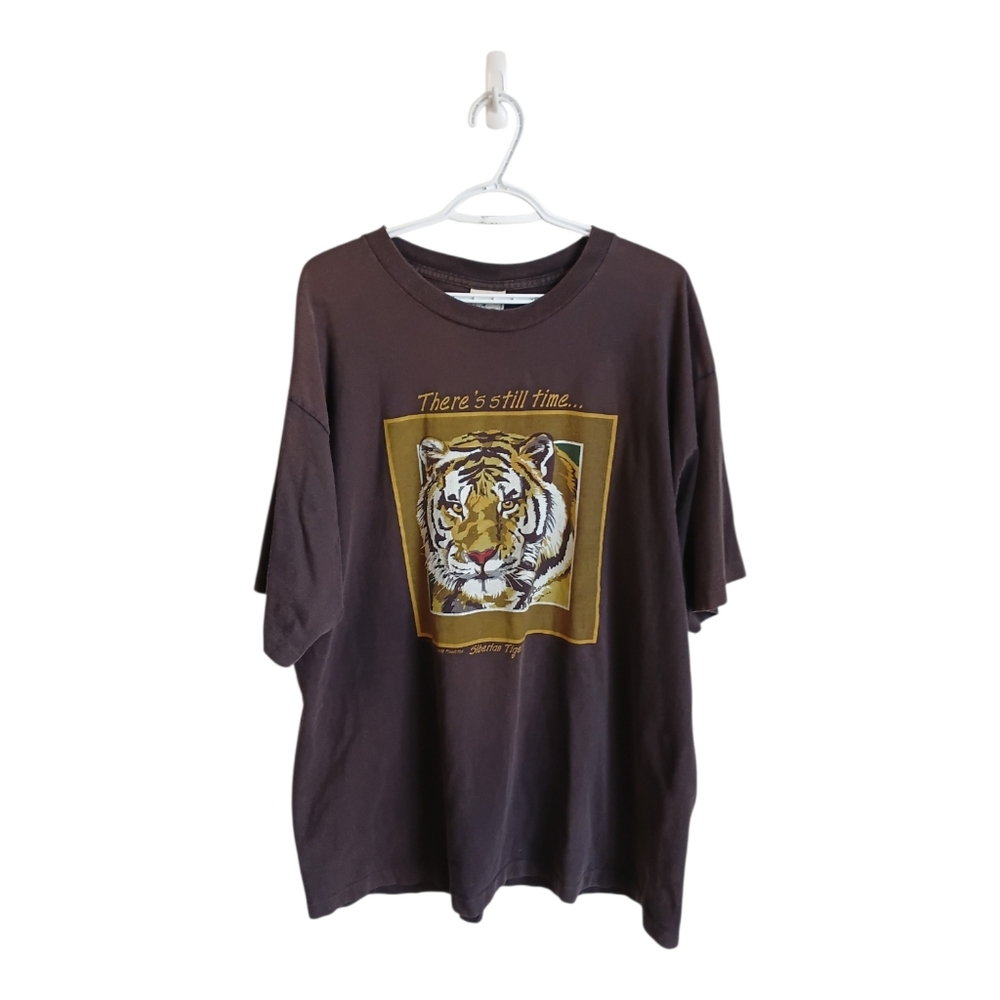 Vintage 90's Siberian Tiger T Shirt Single Stitched Alore XXL Baggy Oversized